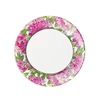 Caspari Entertaining Shade Garden Salad/Dessert Plates, Pink, 8-Pack (13690SP)