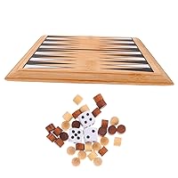 ERINGOGO 1 Set Mini Backgammon Chess Game Board Toys Mini Chess Strategic Board Game Toys Travel Toys Sling Puck Game Interesting Chess Toys Toy for Kids Party Supplies Child Desktop Bamboo 12X12X1CM