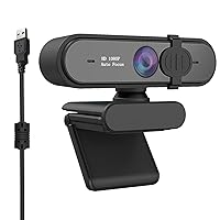 AutoFocus 1080P 60FPS Webcam with Privacy Cover, HD USB Computer Web Camera, Built-in Dual Noise Reduction Mics, for PC Desktop or Laptop, Streaming/Zoom/OBS Gaming/Skype/FaceTime/Teams