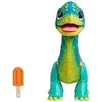 furReal Snackin’ Sam the Bronto Interactive Toy 11-inch Plush with Motions and Sounds, Kids Toys for Ages 4 Up by Just Play