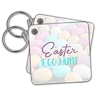 3dRose Key Chains Photograph of neon colored egg candies. Easter egg hunt. (kc-308413-1)