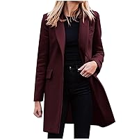 Women Business Attire Solid Color Long Sleeve Winter Coats for Women Single Breasted Slimming Cardigan Suit Coat