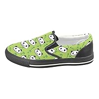 Unisex Bamboo Panda Face Slip-on Canvas Kid's Shoes (Big Kid) for Girl