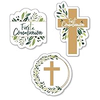 Big Dot of Happiness First Communion Elegant Cross - DIY Shaped Religious Party Cut-Outs - 24 Count