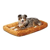MidWest Homes for Pets Bolster Dog Bed 42L-Inch Cinnamon Dog Bed w/ Comfortable Bolster | Ideal for Large Dog Breeds & Fits a 42-Inch Dog Crate |Easy Maintenance Machine Wash & Dry,42.0