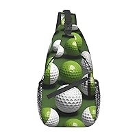 Golf Ball Print Sling Bag Crossbody Sling Backpack Travel Hiking Chest Bags For Women Men
