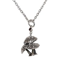 NOVICA Handmade Garnet Pendant Necklace .925 Sterling Silver No Stone Indonesia 'Forest Mushroom'