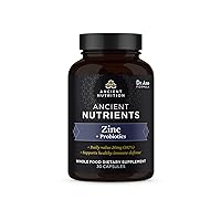 Probiotics and Zinc Supplement by Ancient Nutrition, Supports Healthy Immune System and Gut Health, Made Without GMOs, Superfoods Supplement, Paleo and Keto Friendly, 30 Count