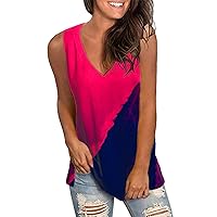 Womens Long Sleeve Tops with Snaps Womens Summer Tank Top Casual Printed Tank Top V Neck Sleeveless T Shirt Wo