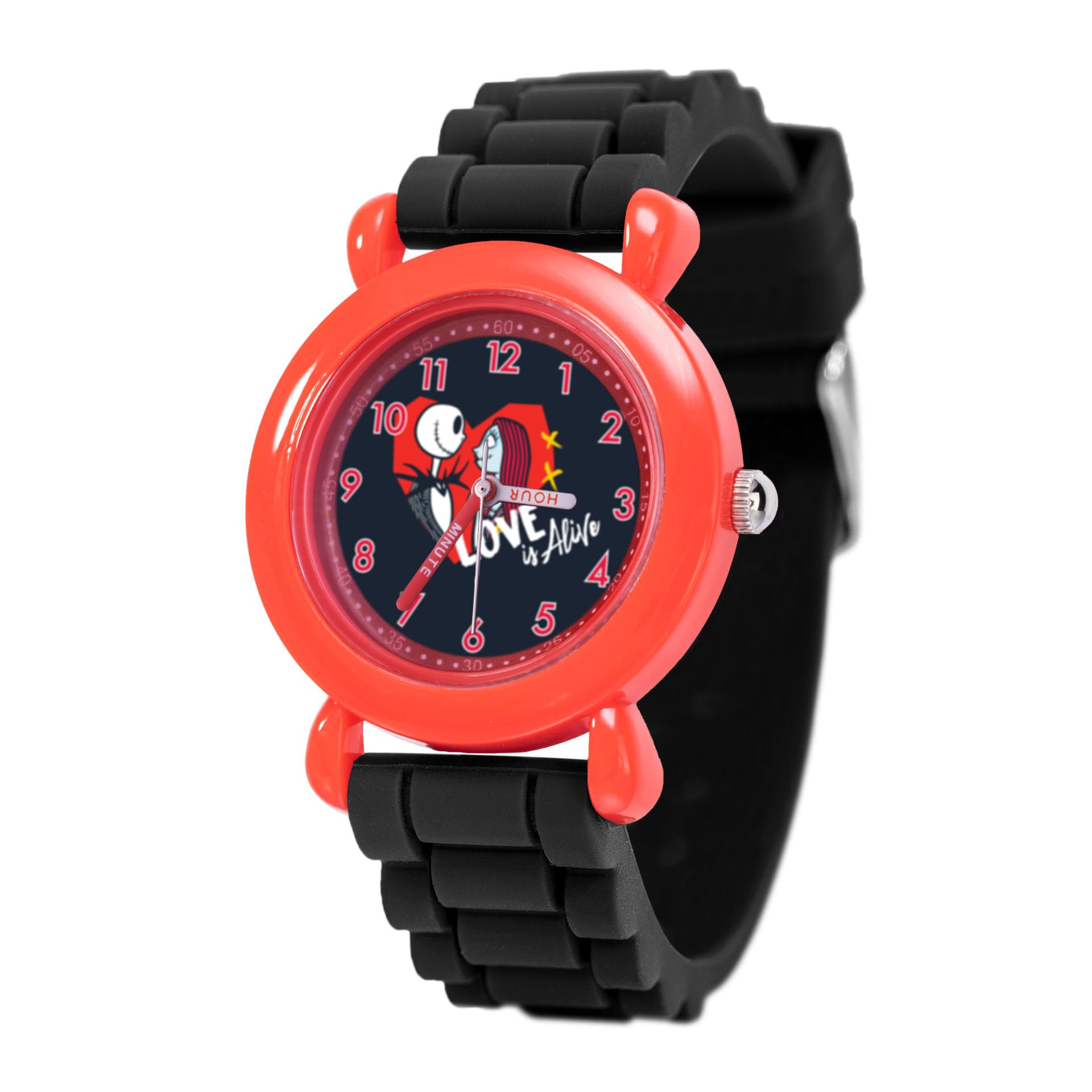 Disney Valentine’s Kids' Plastic Time Teacher Analog Quartz Silicone Strap Watch