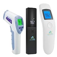 3-Pack Amplim W1 AE1 F2 Non-Contact Touchless Infrared Digital Forehead Thermometer for Adults and Babies