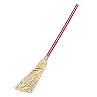 Flo-Pac Lobby Broom Corn Broom, Short Broom for Kitchen, Restaurants, Home, Corn, 33 Inches, Red