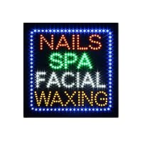 LED Nails and Spa Sign for Business, Super Bright LED Open Sign for Nail Salon, Electric Advertising Display Sign for Beauty Salon Shop Store Window Home Decor. (HSN0179)
