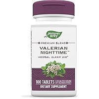 Nature's Way Valerian Nighttime, Herbal Sleep Aid*, 320 mg per Serving of Valerian Extract, Gluten-Free, 100 Tablets