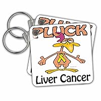 3dRose Key Chains Chicken Pluck Liver Cancer Awareness Ribbon Cause Design (kc-114811-1)