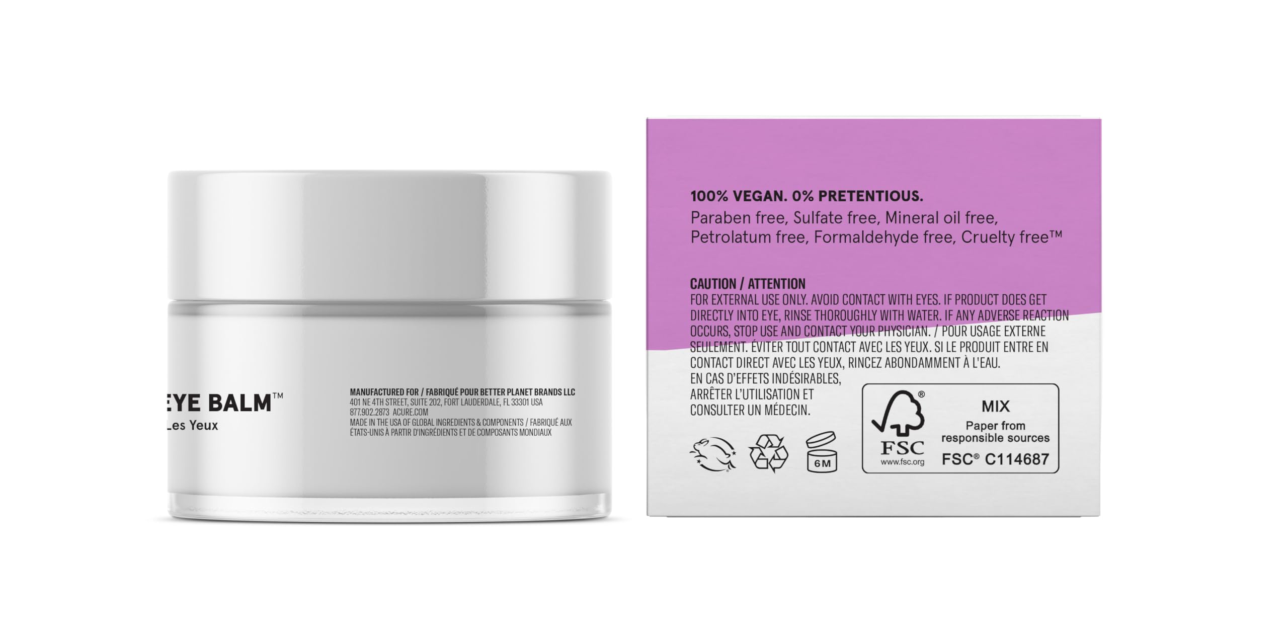 Acure Resilience Eye Balm, Visibly Firm, Brighten & Hydrate With Retinol Eye Balm, 0.5 Oz