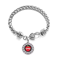 Inspired Silver - Silver Circle Charm Bracelet with Cubic Zirconia Jewelry