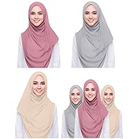 3PCS Women Soft Chiffon Scarves Solid Color Hijab Muslim Head Scarf Long Scarf Wrap Scarves chiffon Scarf