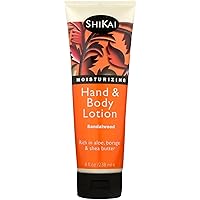 ShiKai Hand & Body Lotion (Sandalwood, 8oz) | Daily Moisturizing Skincare for Dry and Cracked Hands | With Aloe Vera & Vitamin E