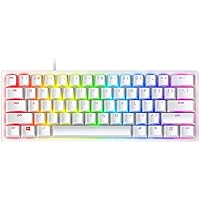 Razer Huntsman Mini (Red Switch) - 60% Compact Gaming Keyboard (Linear Optical-Mechanical Switches, Doubleshot PBT Keycaps, Detachable USB-C Cable) US Layout | Mercury White
