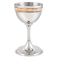 Zion Judaica Luxurious Ivory Natural Pearls Kiddush Cup 5