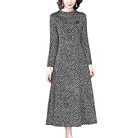 Winter Korean Vintage Casual Striped Maxi Dress Bodycon Autumn Party Evening Red Knitted Midi Prom Dress