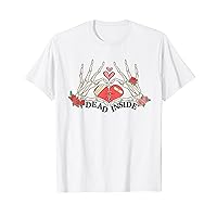 Skeleton Hand with Rose Broken Heart in Dome Anti Valentine T-Shirt