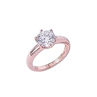 Amazon Collection Sterling Silver Solitaire Ring set with Round Infinite Elements Cubic Zirconia