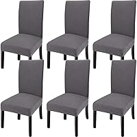 GoodtoU Chair Covers for Dining Room Set of 6, Stretch Parson Chair Slipcover Removable Washable Chair Protector for Home/Restaurant/Banquet,Funda para Sillas de Comedor(Gray, Set of 6)