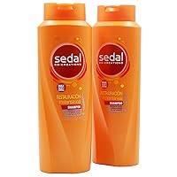 Sedal Co-Creations Shampoo Instant Restoration, with Keratin, Rapairs Damaged Hair, 2-Pack of 22 FL Oz, 2 Bottles