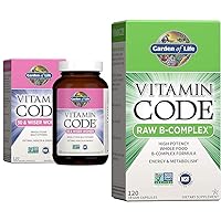 Garden of Life Multivitamin for Women - Vitamin Code 50 & Wiser Women's Raw Whole & Vitamin B Complex - Vitamin Code Raw B Complex - 120 Vegan Capsules