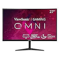 ViewSonic VX2718-PC-MHD 27 Inch Curved 1080p 1ms 165Hz Gaming Monitor with AMD FreeSync Premium, Eye Care, HDMI and Display Port(Renewed)