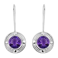 Multi Choice Round Shape Gemstone 925 Sterling Silver Circal Design Solitaire Earring