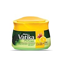 Dabur Vatika Naturals Hair Cream, Natural Moisturizing Hair Cream for Men and Women with All Hair Types - Short, Long, Dry or Color-Treated Hair, Scalp Hydrating Moisturizer (210ml, Refreshing Lemon)