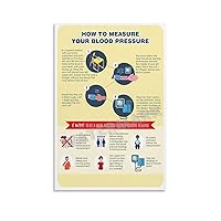 LTTACDS How to Measure Your Blood Pressure Poster Canvas Painting Wall Art Poster for Bedroom Living Room Decor 24x36inch(60x90cm) Unframe-style