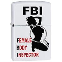 Female Body Inspector Sexy Lady Silhouette White Zippo Lighter