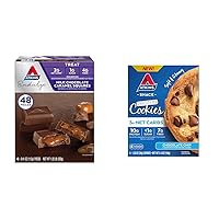 Atkins Endulge Milk Chocolate Caramel Squares, 48 Count and Chocolate Chip Protein Cookie, 4 Count