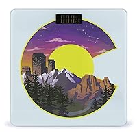 Colorado Sights Digital Bathroom Scale for Body Weight Lighted Large LCD Display Round Corner Home
