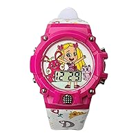 Accutime Kids Love, Diana Show Digital Quartz Hot Pink Bezel Wrist Watch with White Ice Cream Cupcakes Strap for Girls and Boys with Flashing LED Lights (Model: LDA4005AZ)