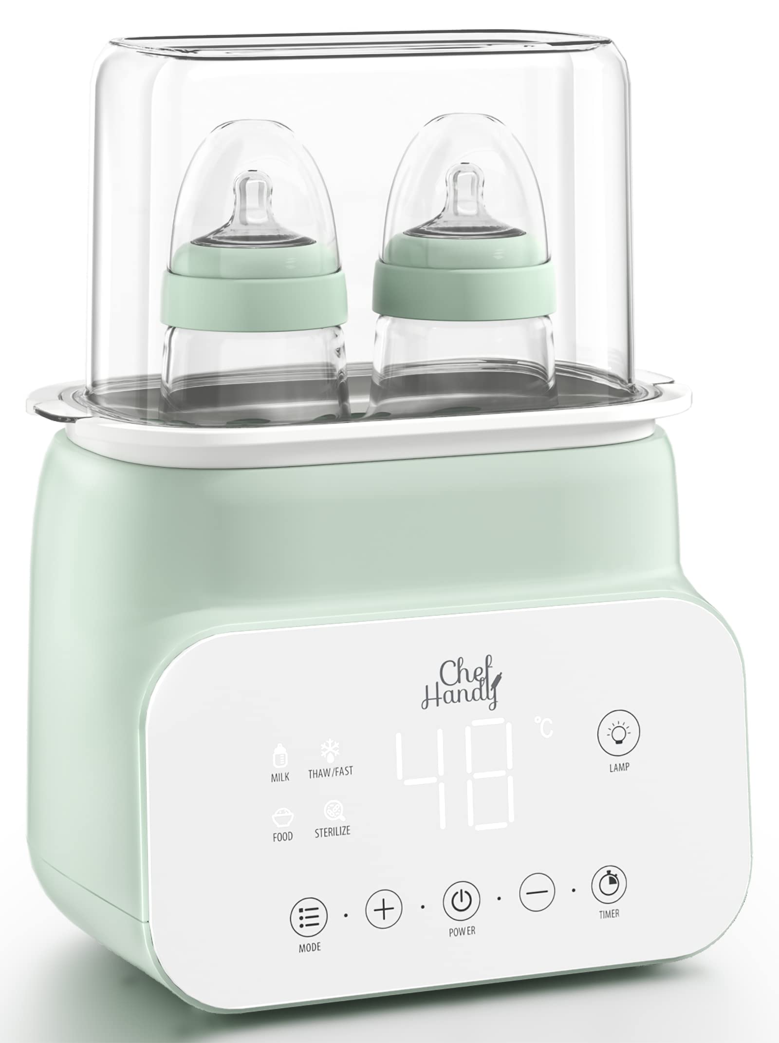 Baby Bottle Warmer, 7 in 1 Fast Bottle Warmer for Breastmilk, Food Heater&Thaw with Timer, Formula Milk Warmer with LCD Display, Accurate Temperature Control, Bottle Warmer for Baby Milk and Formula