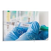 Rabies Vaccine Poster Hospital Poster Pet Hospital Posters Canvas Painting Wall Art Poster for Bedroom Living Room Decor 20x30inch(50x75cm) Frame-style