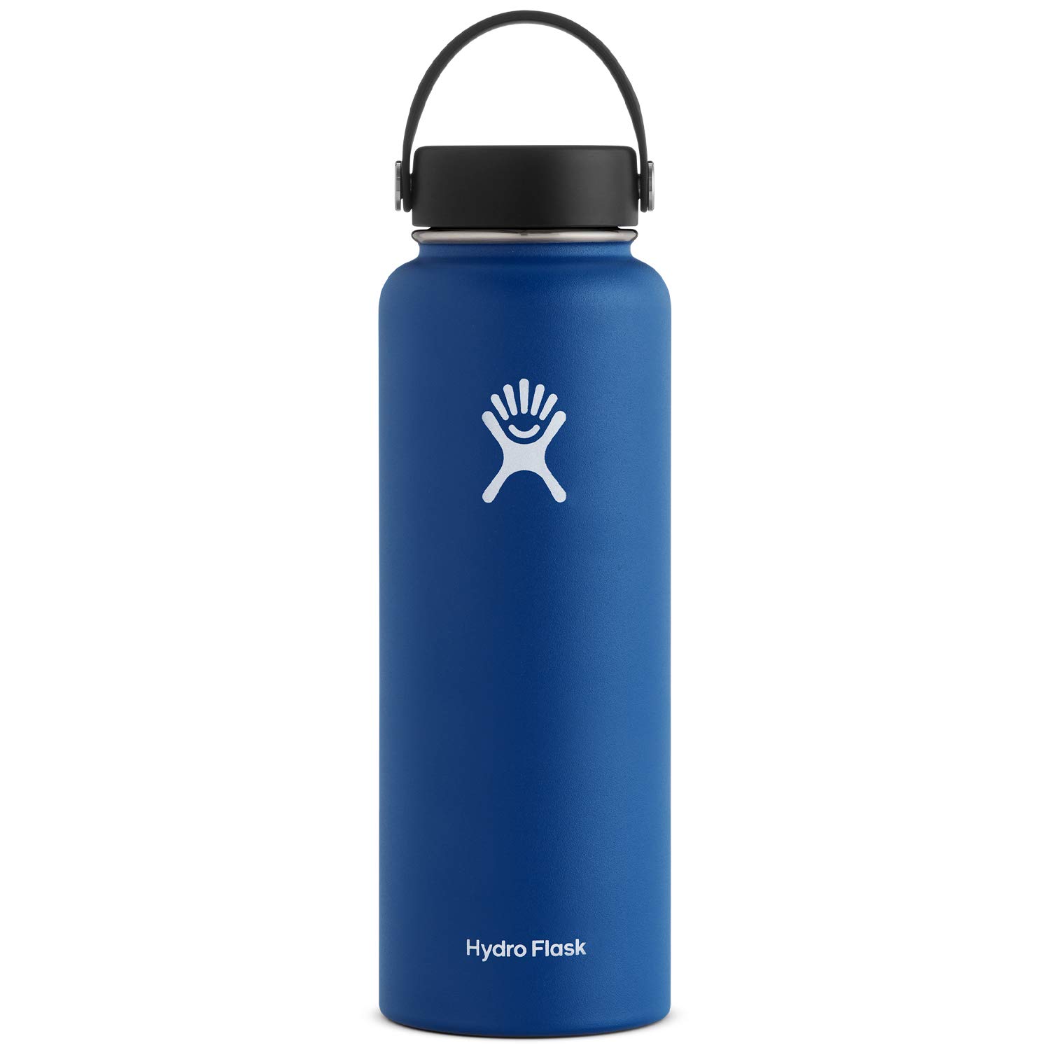 Hydro Flask Water Bottle - Stainless Steel & Vacuum Insulated - Wide Mouth with Leak Proof Flex Cap - 40 oz, Cobalt