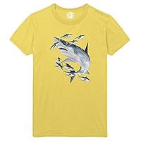 Shark Printed T-Shirt - Yellow - 6XL