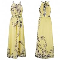 Summer Women's Long Dresses Beach Floral Print Boho Maxi Dress with Sashes Women Clothing