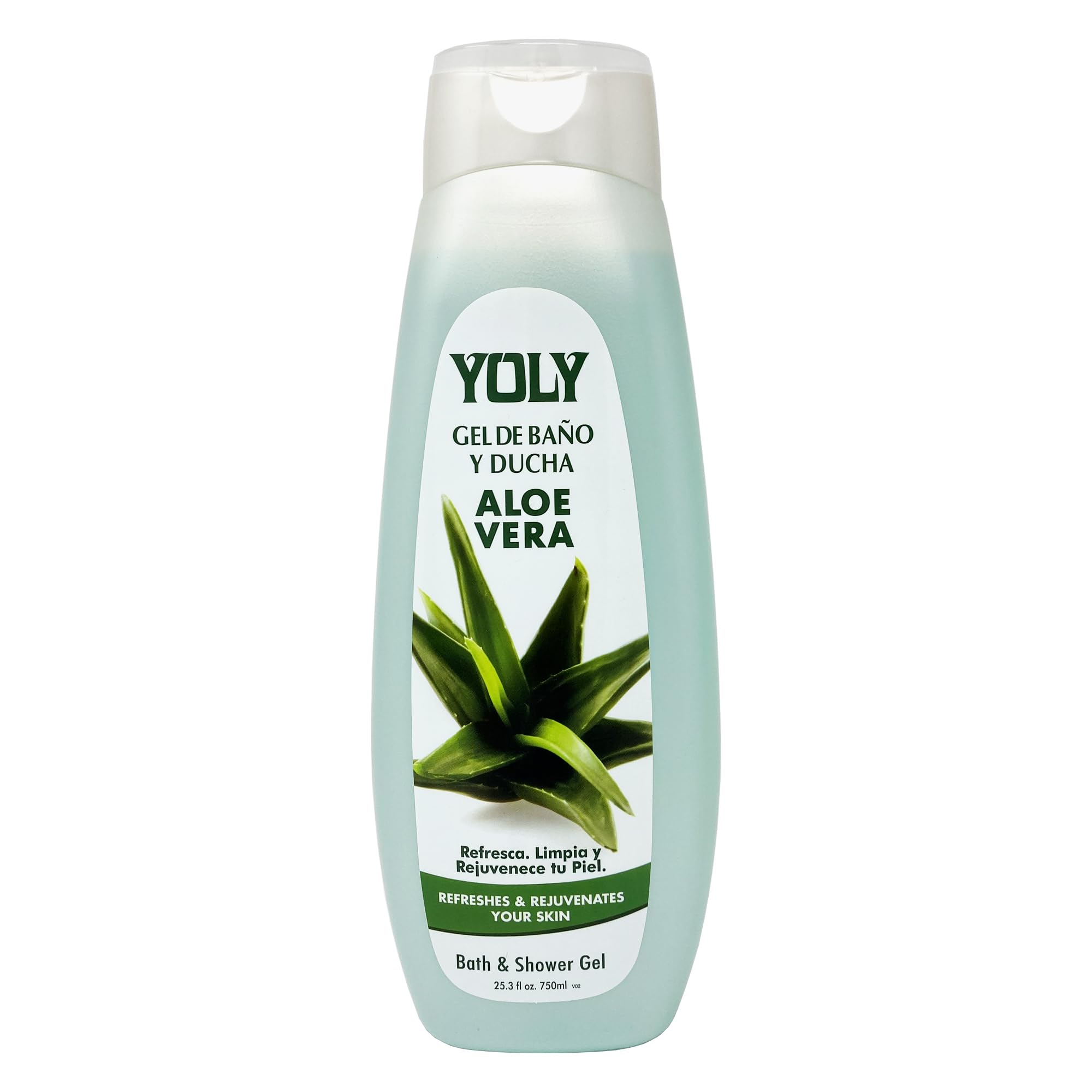 YOLY Aloe Vera Moisturizing Body Wash for Dry & Sensitive Skin - Refreshing & Rejuvenating, 25.3 Fl Oz