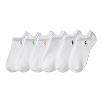 Polo Ralph Lauren Girls' Athletic Low Cut Socks-6 Pair Pack-Soft Lightweight Comfot