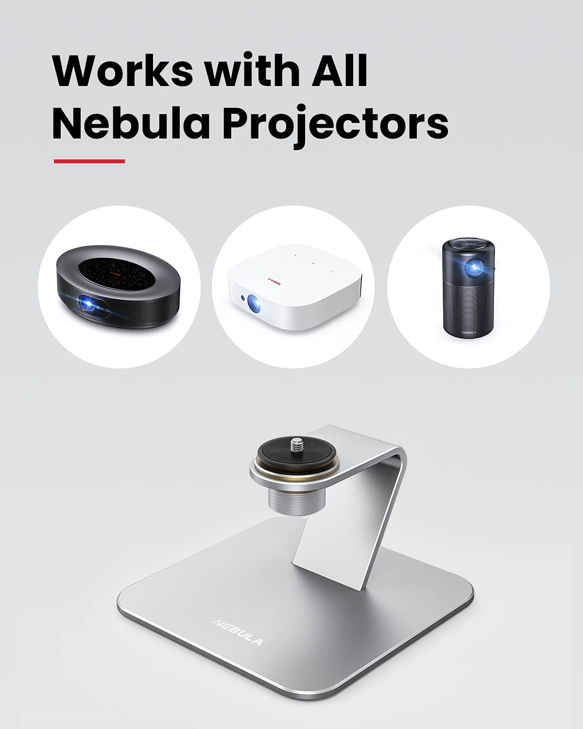 Anker Nebula Apollo, Wi-Fi Mini Projector with Nebula Desktop Stand for Projectors, 360° and Height Adjustment
