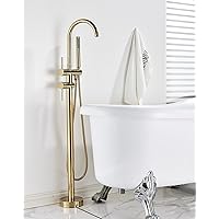 Bathtub Faucet Set Floor Standing Bath Mixer Tap Dual Handle Shower Bathtub Tap for Bathroom Faucets-Gold