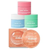 I DEW CARE Bubble Sheet Mask - Glow Up Bubbles, 5 EA + Mini Scoops | Wash Off Face Mask Skin Care Trio Bundle