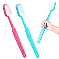 2 Pieces Giant Toothbrush Prop Large Toothbrushes Big Brush Oversized Gag Novelty Toys for Costume Take Picture Comedy Party Favors Pet Grooming Brush (Blue, Pink)